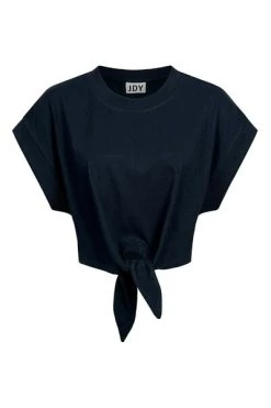 Nieuw 🤩 JACQUELINE De YONG 👕 Shirts Short Top With Front Knot 15254 Blue 🔔 -Goedkope JACQUELINE winkel 00f1bb439f44c7174277771de3272ae4