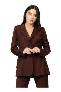 Coupon 😀 Jijil Business Blazers Formal Blazer Brown 😉 -Goedkope JACQUELINE winkel 141d3709dab42fabd80a358d561ce18e
