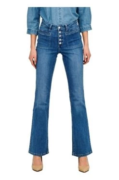 Uitgang 🎉 JACQUELINE De YONG Flared 👖 Jeans High Chipped 👖 Jeans Blue 😍 -Goedkope JACQUELINE winkel 1debb35eafb408f4eda1691aa827bc97