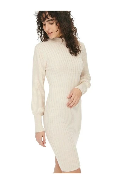 Goedkoopste π JACQUELINE De YONG Casual Jurken Knitted π Dress Beige π 6 Goedkoopste π JACQUELINE De YONG Casual Jurken Knitted π Dress Beige π - Afbeelding 4
