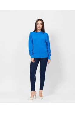 Flash-uitverkoop 🥰 Jijil Sweaters Round-neck Knitwear Blue 😀 -Goedkope JACQUELINE winkel 6ae46793cd0dfa76ef862c7de116fc0e