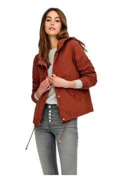 Korting 🎉 JACQUELINE De YONG Zomerjassen 👩 Women's Hooded Jacket 15231644 Red 😀