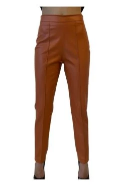 Groothandel 🎁 Leren Broeken JIJIL - PANTALONI Orange ✔️