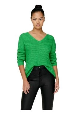Beste Verkoop 💯 JACQUELINE De YONG Sweaters V-neck Knitwear Green ⌛