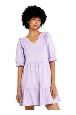 Hete verkoop 😀 JACQUELINE De YONG Casual Jurken 👗 DRESS Purple 🎉