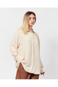 Hete verkoop ❤️ Jijil Longsleeve 👕 Shirts Blouses & 👕 Shirts Beige 😍