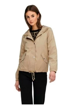 Promo ⌛ JACQUELINE De YONG Zomerjassen HAIR WITH 👩 WOMAN HOOD 15231644 Beige ✔️