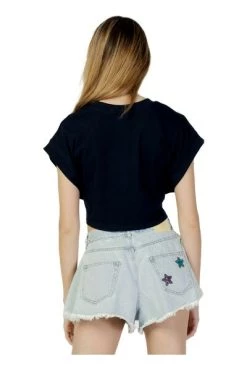 Nieuw 🤩 JACQUELINE De YONG 👕 Shirts Short Top With Front Knot 15254 Blue 🔔 -Goedkope JACQUELINE winkel f7bc187d0530491973b48d460f67a17c